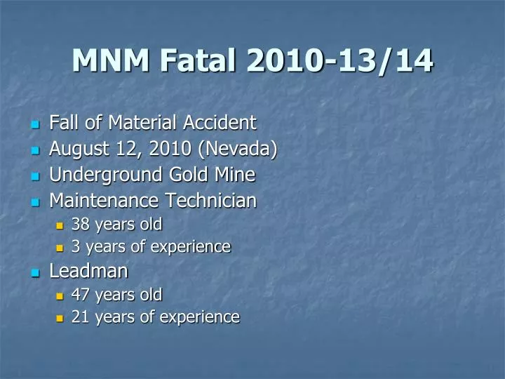 mnm fatal 2010 13 14