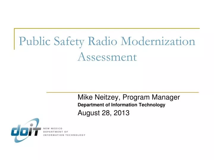 public safety radio modernization assessment