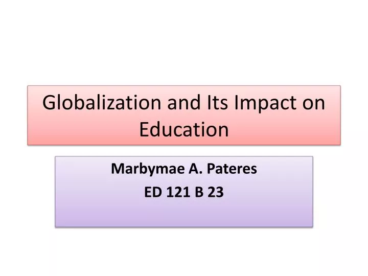 globalization and its impact on education