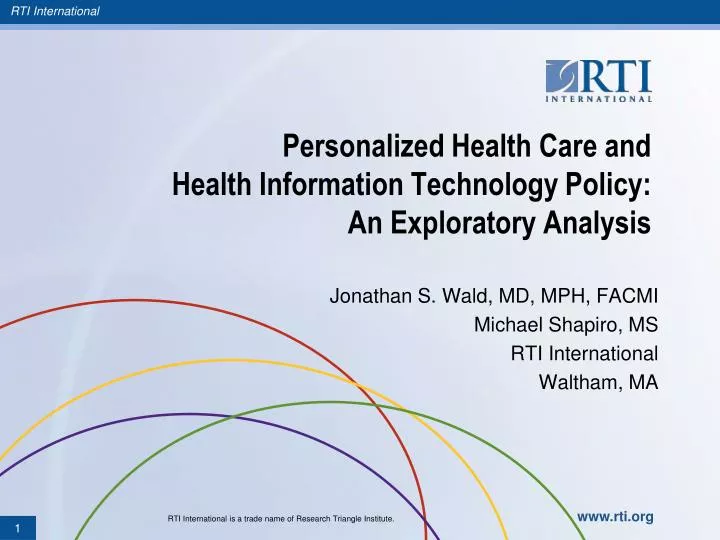 personalized health care and health information technology policy an exploratory analysis