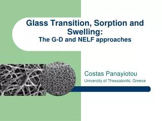 Glass Transition, Sorption and Swelling: The G-D and NELF approaches