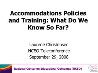 Accommodations Policies and Training: What Do We Know So Far?