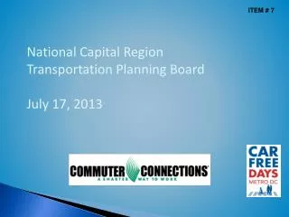 National Capital Region Transportation Planning Board July 17, 2013