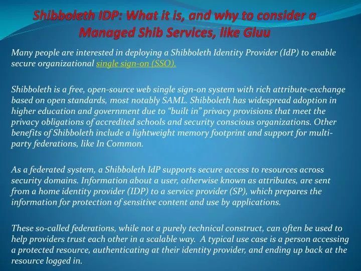 shibboleth idp what it is and why to consider a managed shib services like gluu