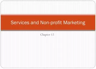 Services and Non-profit Marketing