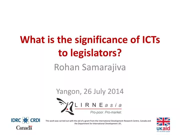 what is the significance of icts to legislators