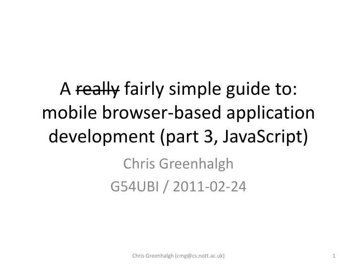 a really fairly simple guide to mobile browser based application development part 3 javascript