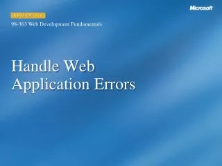 Handle Web Application Errors