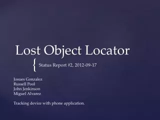 Lost Object Locator