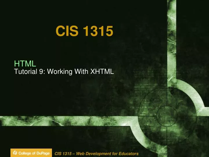 html tutorial 9 working with xhtml