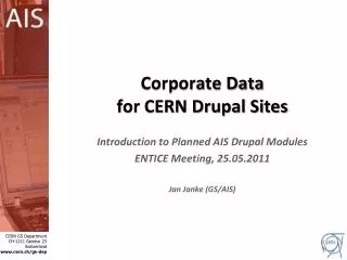 Corporate Data for CERN Drupal Sites