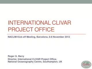 International clivar project office