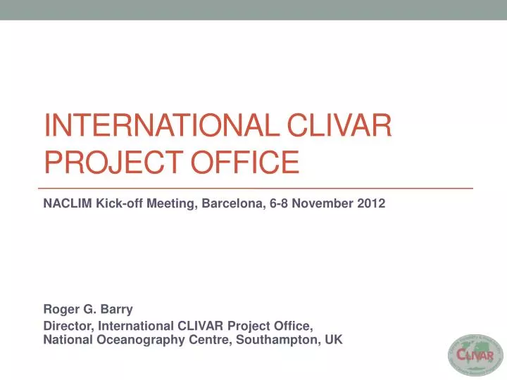 international clivar project office