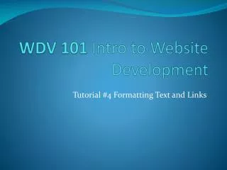 WDV 101 Intro to Website Development