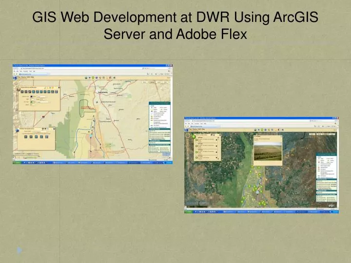 gis web development at dwr using arcgis server and adobe flex