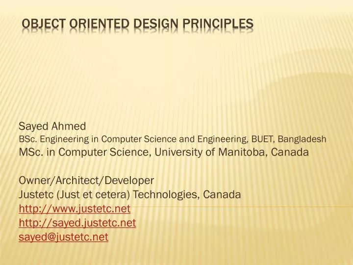 object oriented design principles