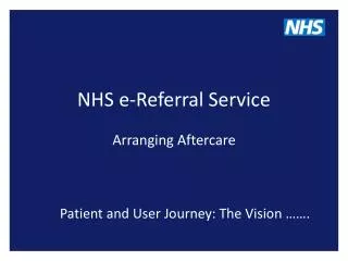 NHS e-Referral Service Arranging Aftercare