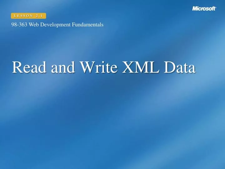 read and write xml data