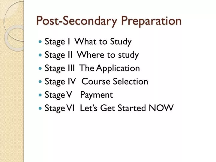 post secondary preparation