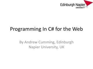 Programming In C# for the Web