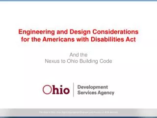 engineering and design considerations for the americans with disabilities act