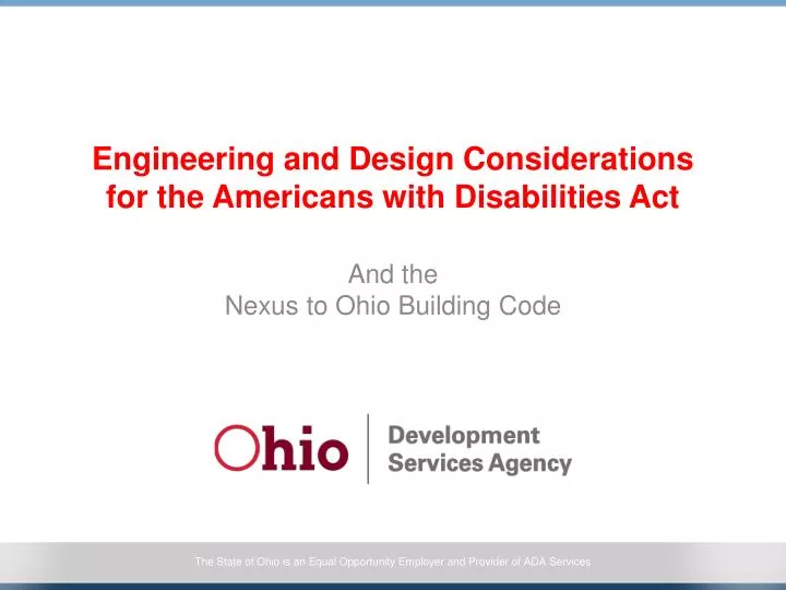 engineering and design considerations for the americans with disabilities act