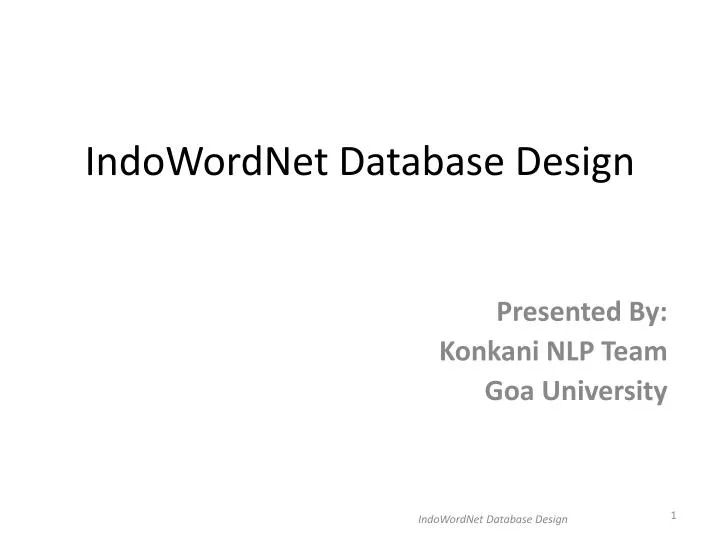 indowordnet database design