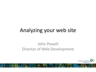 Analyzing your web site