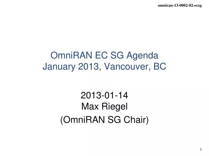 omniran ec sg agenda january 2013 vancouver bc