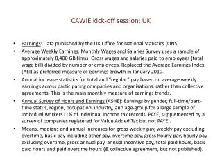 CAWIE kick-off session: UK