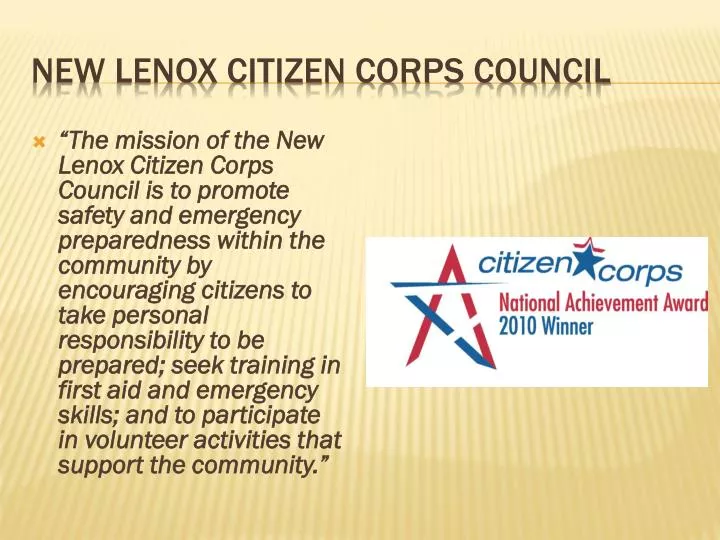 new lenox citizen corps council