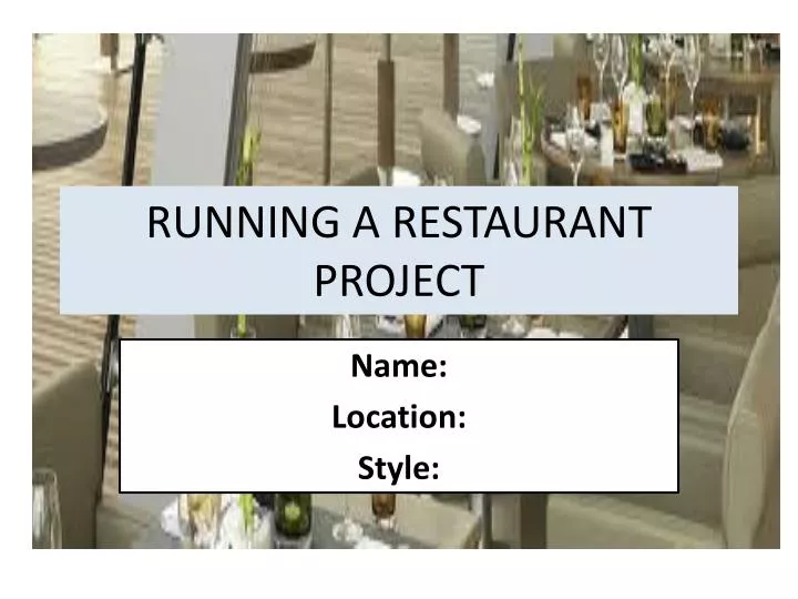 running a restaurant project