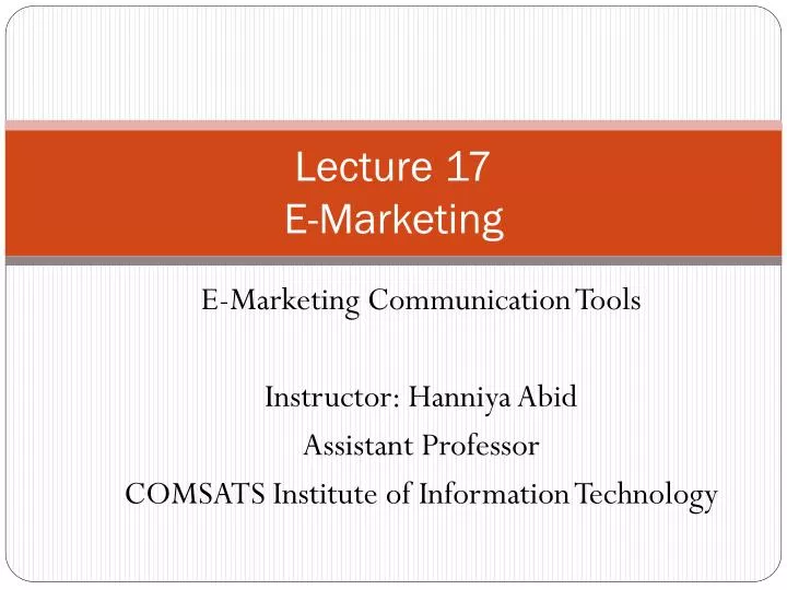 lecture 17 e marketing
