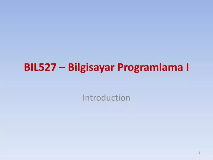 bil527 bilgisayar programlama i