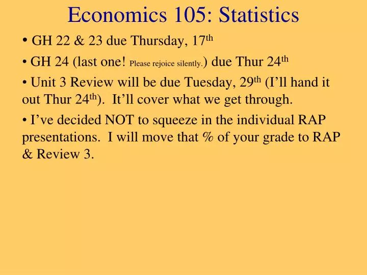 economics 105 statistics