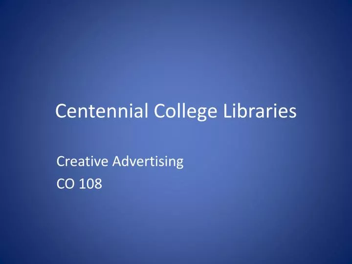 centennial college libraries