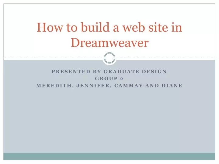 how to build a web site in dreamweaver