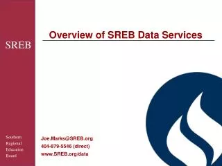 Overview of SREB Data Services