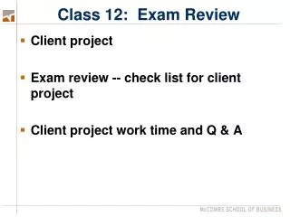 Class 12: Exam Review