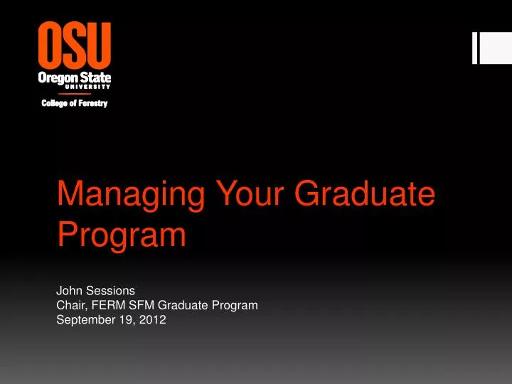 managing your graduate program