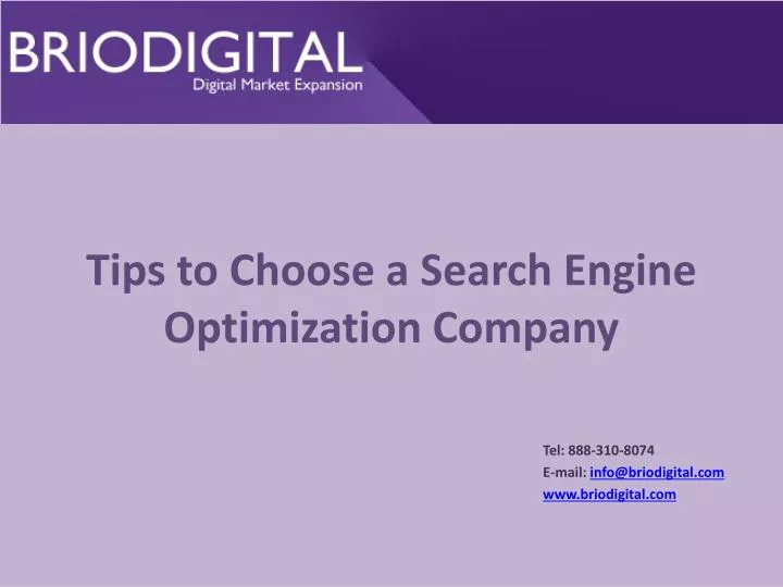 tips to choose a search engine optimization company