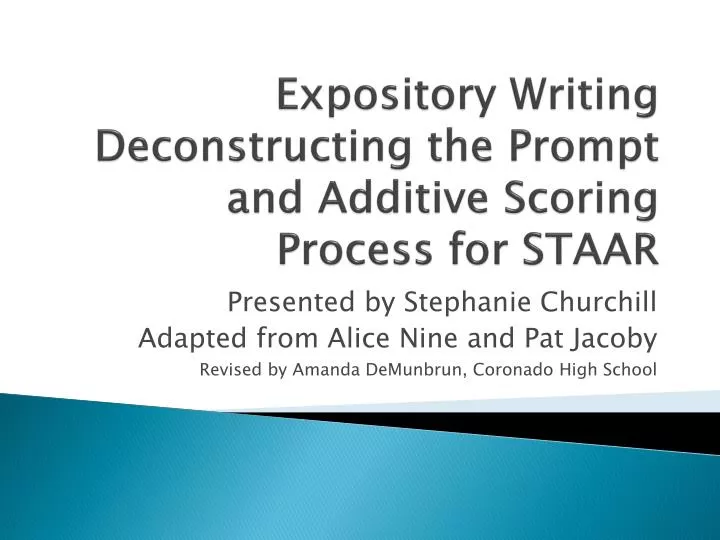 expository writing deconstructing the prompt and additive scoring process for staar