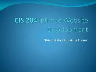 CIS 204 Intro to Website Development