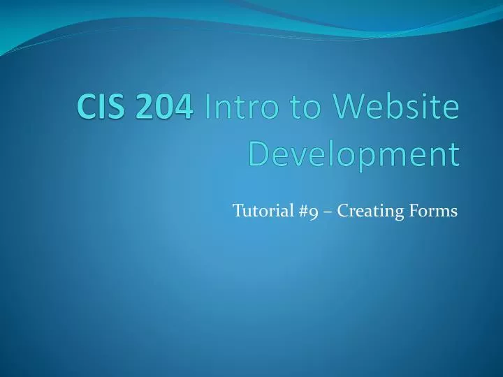 cis 204 intro to website development