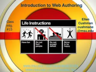 Introduction to Web Authoring