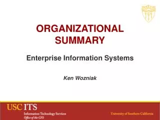 ORGANIZATIONAL SUMMARY