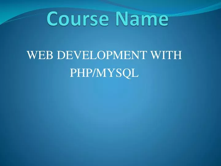 course name