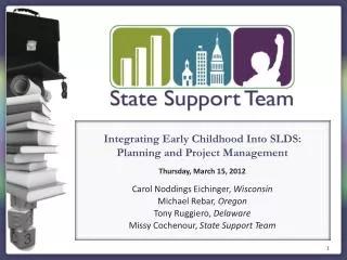Integrating Early Childhood Into SLDS: Planning and Project Management Thursday, March 15 , 2012