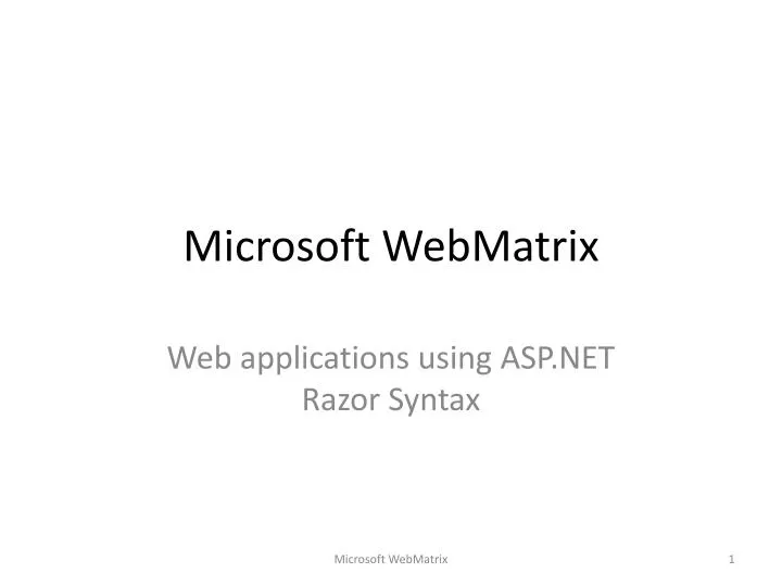 microsoft webmatrix