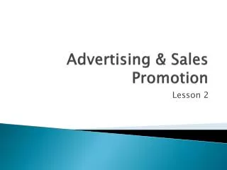 Advertising &amp; Sales Promotion